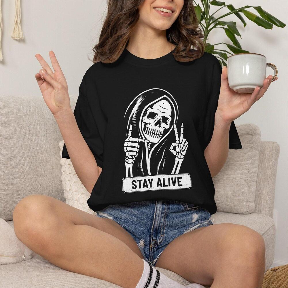 Halloween Shirt, Funny Skeleton And Hand Gestures Tshirt,
